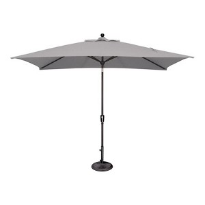 SimplyShade Catalina 120" Octagon Push Button Tilt Umbrella in Black/Gray Tweed - 1 of 4