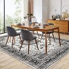 Boho Vintage Washable Area Rug, Gray Medallion Low Pile Non Slip Carpet for Living Room, Bedroom, Kitchen, or Dining Room, Pet Friendly - 3 of 4