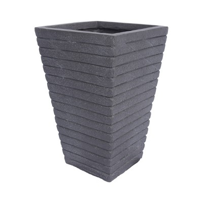 16" Jude Lightweight Concrete Tapered Square Patio Urn Planter Gray - Christopher Knight Home