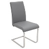 LumiSource Set of 2 Foster Contemporary Dining Chair Stainless Steel/Gray: Upholstered, Steel Frame, Floor Protectors - 2 of 4