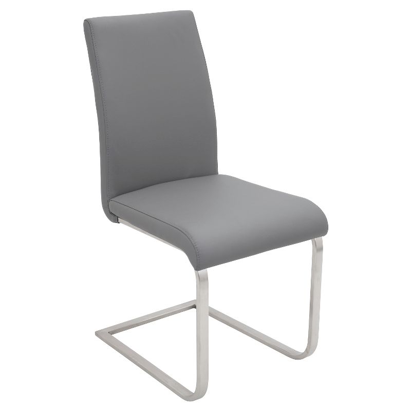 Set of 2 Foster Contemporary Dining Chair Stainless Steel/Gray - LumiSource, 3 of 11