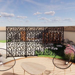 CAVINAS Patio Privacy Screen Freestanding Decorative Metal Fence Panels with Bird Shape for Garden Decor, 72" H×45" W - 1 of 4