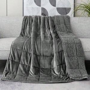 20 Lbs Weighted Blanket, 60x 80, Queen Size, Machine Washable, Grey for Stress Relief and Sleep - 1 of 4