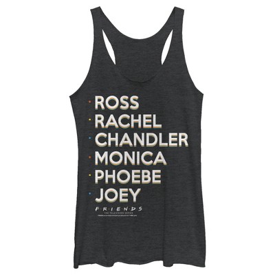 Women's Friends Character Name List Racerback Tank Top : Target