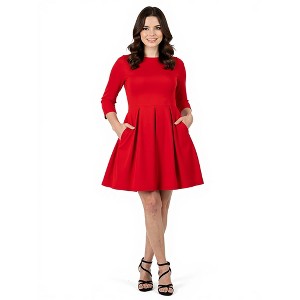 Maternity Perfect Fit and Flare Pocket Dress - 24seven Comfort Apparel™ - 1 of 4