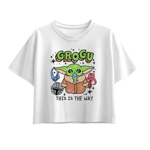 Girls' - The Mandalorian - Grogu Notebook Short Sleeve Boxy Graphic T-Shirt - 1 of 1