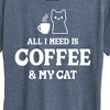 Women's - Instant Message - All I Need Coffee Cat Short Sleeve Graphic T-Shirt - 2 of 4