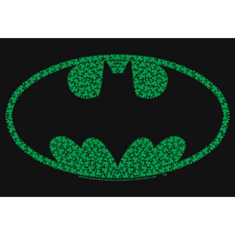 Girl's Batman St. Patrick's Day Cloverfield Bat Logo T-Shirt, 2 of 5