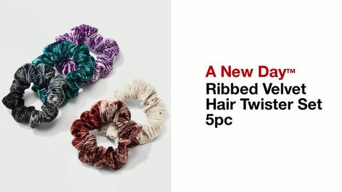 Ribbed Velvet Hair Twister Set 5pc - A New Day&#8482;, 2 of 5, play video