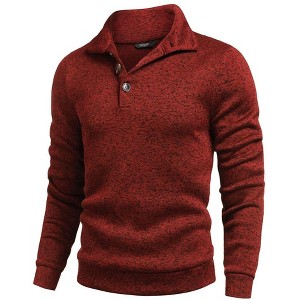 COOFANDY Men's Casual Slim Fit Pullover Sweater Knitted Thermal Sweatshirt - 1 of 4
