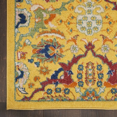 Sunny Floral Bliss 5'3" x 7'3" Yellow Multicolor Synthetic Area Rug