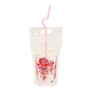 Packed Party Say Cheers Reusable Confetti Hydration Pouches, Birthday Party, Bachelorette Drinkware, Cute Party Cups (Set of 8) - 1 of 4