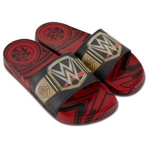 WWE Mens Championship Belt Slides - John Cena, Roman Reigns, Seth Rollins World Wrestling Champion Belt Slip On Slide Sandals - 1 of 4
