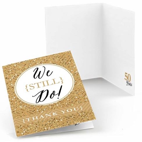 Wedding Golden Anniversary Wishes * 8 ct " Thank You Cards  "  Anniversary 
