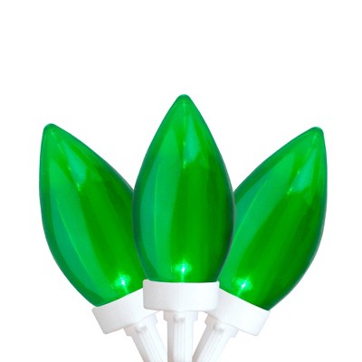 Northlight 25 Count Green LED C9 Christmas Lights, 16 ft White Wire