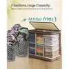 3-Section Laundry Hamper, 44.9 Gal Bamboo Clothes Sorter with Lid & Removable Washable Bags, Foldable for Bedroom Living Room - 4 of 4