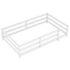 TOAOTBNBO Classic Platform Bed with Fence, Modern Bed Frames with Comfortable Support, Elegant Beds with Storage, White - 2 of 4