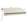 VisioGear Retractable Awning, 8'*6.5' Patio Awnings with Manual Crank Handle for Deck, Yard, Beige & White, 98.5"*78.75"*59" - 3 of 4