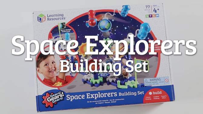 Learning Resources Gears! Gears! Gears! Space Explorers Building Set, Gears & Construction Toy, STEM Toys, Gears for Kids, 77 Pieces, Ages 4+, 2 of 8, play video