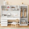 Wooden Desk With Storage,Teens Writing Laptop Desk With Shelves And Drawers,Wardrobe With 2 Doors -Maison Boucle - 2 of 4