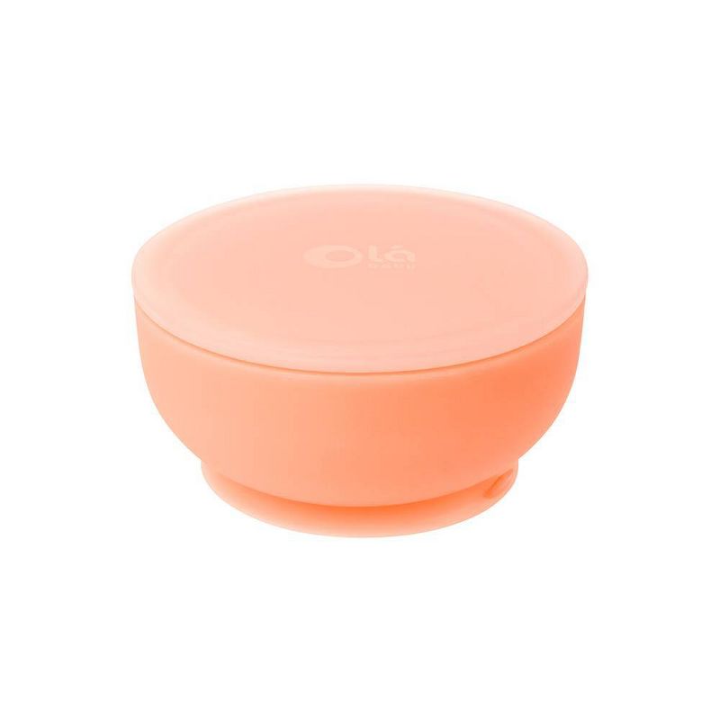 Olababy Suction Bowl with Lid - Coral, 1 of 16
