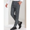 Lars Amadeus Men's Slim Fit Flat Front Plaid Business Formal Pants - 2 of 4