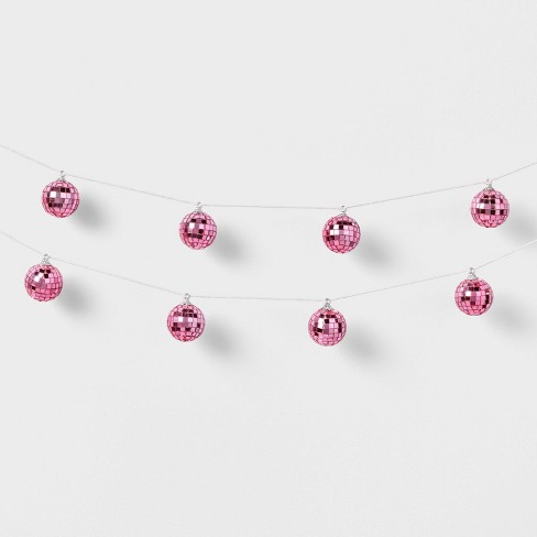 Valentine 72 Disco Ball Garland Pink - Spritz™ : Target