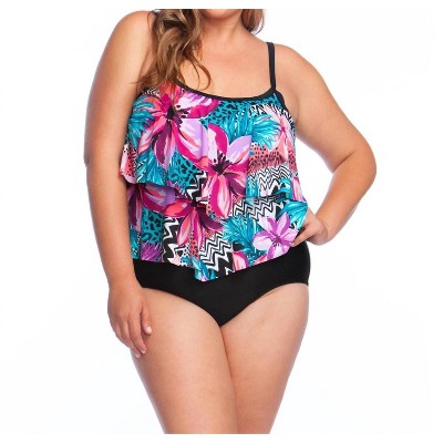 Women's Plus Size Double Tiered One Piece Swimsuit - Maxine of Hollywood