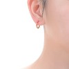 Guili Kids 14K Gold Plated Hoop Earrings with Enamel and Cubic Zirconia, Featuring Vibrant Design in Gold, Pink, Red, and White for Stylish Young Fans - 2 of 2