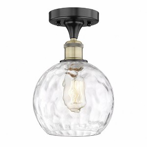 Athens Water Glass - 1 Light Semi-Flush Mount In Industrial Style-10.75 Inches Tall and 8 Inches Wide - 1 of 1