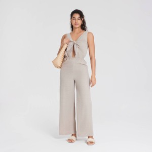 Women's Tie-Front Jumpsuit - Universal Thread™ - 1 of 4