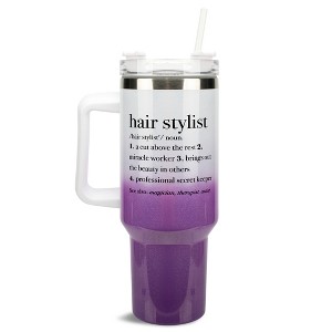Elanze Designs Hair Stylist Definition Miracle Worker 40 oz. Stainless Steel, Large Water Bottle Coffee Mug, Spill & Leak Resistant, Thermal Travel - 1 of 1