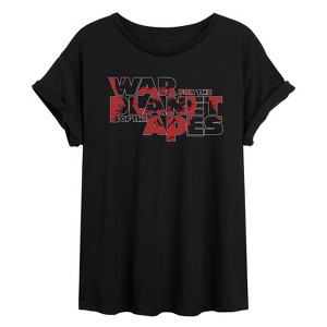 Women's - Planet of the Apes - Ceasar Logo Oversized Graphic T-Shirt - 1 of 4