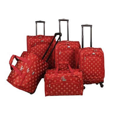 American Flyer Fleur de Lis 5-Piece Spinner Luggage Set