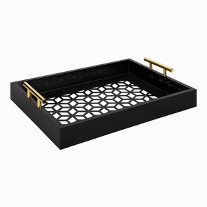 Kate and Laurel Caspen Tray, 12.25x16.5, Black - 1 of 4