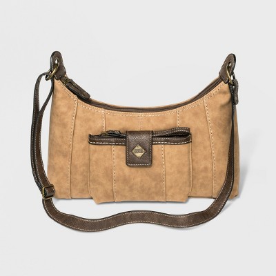 Bolo Zip Closure Leather Montville Crossbody Bag - Brown