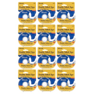 BAZIC Products® Double Sided Permanent Tape with Dispenser, 3/4" x 500", Pack of 12