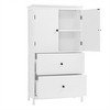 Ridstar 43.3 in. H White Bathroom Storage Cabinet with Two Doors and Drawers, Adjustable Shelf - 3 of 4
