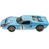 1966 Ford GT 40 MK II RHD (Right Hand Drive) #1 Light Blue Miles - Hulme Le Mans 1/18 Diecast Model Car by Shelby Collectibles - 3 of 4