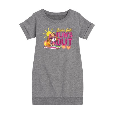 - Paw Patrol - Skye Suns Out Funs Out Graphic Short Sleeve Fleece Dress