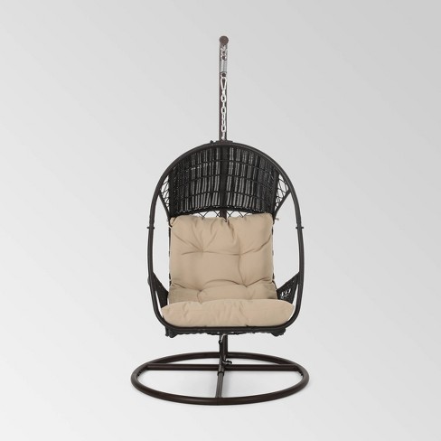 Malia Outdoor Wicker Hanging Chair with Stand - Christopher Knight Home
 - image 1 of 4