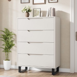 4 Drawer Dresser for Bedroom, 41.7" Tall Dresser, Wooden Freestanding Vertical Drawer Cabinet with Storage for Living Room Hallway Entryway - 1 of 4