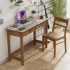Infans Kids Desk & Chair Set Study Table Writing Workstation w/ Drawer Walnut - 4 of 4
