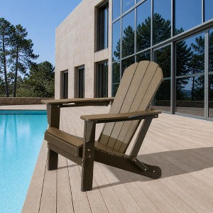 GDFStudio Zephyr Modern HDPE Outdoor Folding Adirondack Chairs