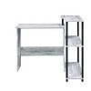 INFURNIC Writing Desk L-Shaped Desk with Attached Storage Shelf and Sturdy Metal Frame for Office, White, 32"*39"*34" - 4 of 4