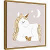 16" x 16" Sleepy Unicorn II by Victoria Barnes Framed Canvas Wall Art - Amanti Art - 2 of 4