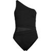 Lands' End Women's Chlorine Resistant Smoothing Control Mesh High Leg One Shoulder One Piece Swimsuit - image 3 of 4