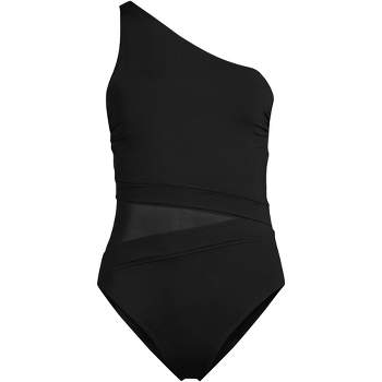 Lands' End Women's SlenderSuit Grecian Tummy Control Chlorine Resistant One  Piece Swimsuit