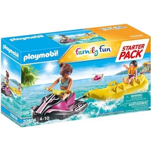 PLAYMOBIL Starter Pack Family Fun Jet Ski with Banana Boat, 10 Pieces, Ages 4-10 Years - 1 of 4