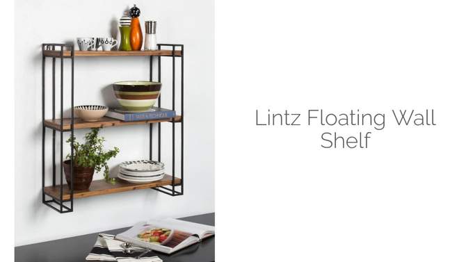 30" x 26" Lintz Wood and Metal Floating Wall Shelves - Kate and Laurel All Things Decor, 2 of 11, play video